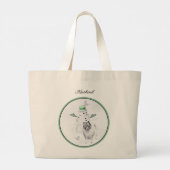 Keeshond Schilderij Kerst Sneeuwman Huisdier Hond Grote Tote Bag (Achterkant)