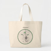 Keeshond Schilderij Kerst Sneeuwman Huisdier Hond Grote Tote Bag (Voorkant)
