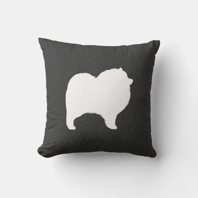 Keeshond Silhouette Kussen (Voorkant)