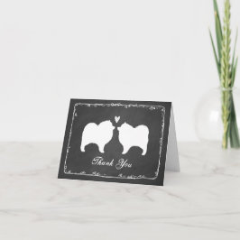 Keeshond Silhouetten Huwelijk Bedankt