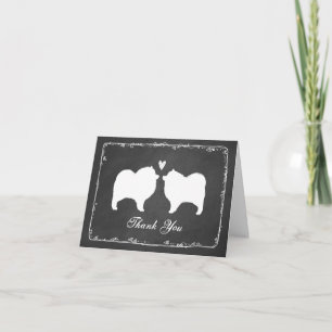 Keeshond Silhouetten Huwelijk Bedankt