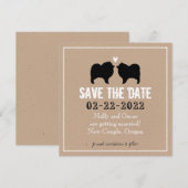Keeshond Silhouetten Trouw Save the Date (Voorkant / Achterkant)
