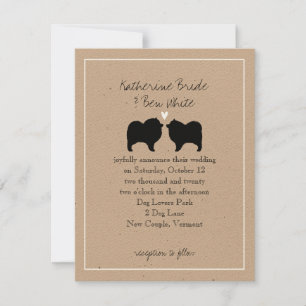 Keeshond Silhouettes Wedding Kaart
