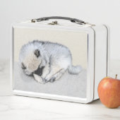 Keeshond Sleeping Puppy Painting (In situ)