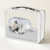 Keeshond Sleeping Puppy Painting (Achterkant)