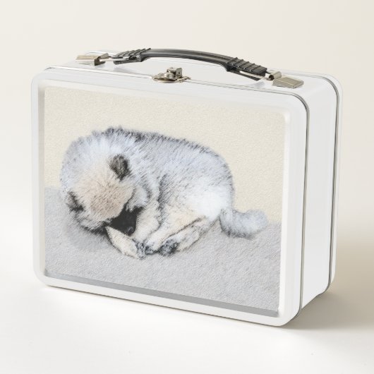 Keeshond Sleeping Puppy Painting (Voorkant)
