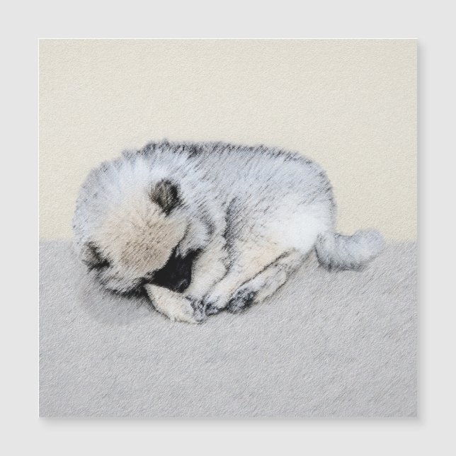 Keeshond Sleeping Puppy Painting (Voorkant)