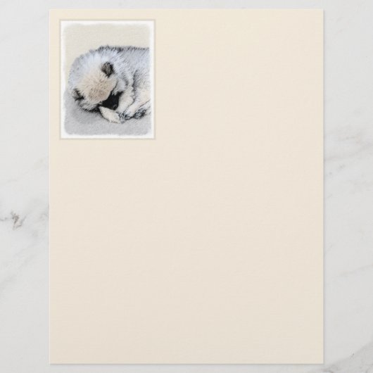 Keeshond Sleeping Puppy Painting (Voorkant)