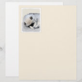 Keeshond Sleeping Puppy Painting (Voorkant / Achterkant)