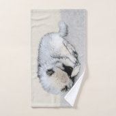 Keeshond Sleeping Puppy Painting Bad Handdoek (Handdoek)