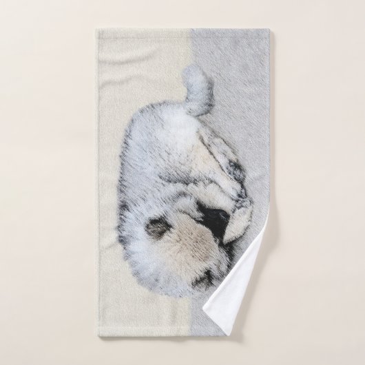 Keeshond Sleeping Puppy Painting Bad Handdoek (Handdoek)