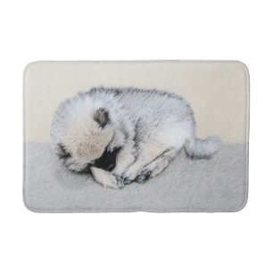 Keeshond Sleeping Puppy Painting Badmat