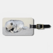 Keeshond Sleeping Puppy Painting Bagagelabel (Voorkant horizontaal)
