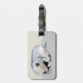 Keeshond Sleeping Puppy Painting Bagagelabel (Achterkant verticaal)