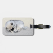 Keeshond Sleeping Puppy Painting Bagagelabel (Achterkant horizontaal)