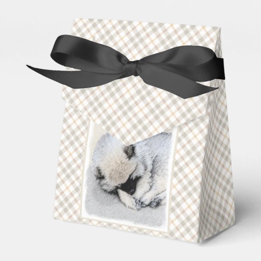 Keeshond Sleeping Puppy Painting Bedankdoosjes (Voorkant Zijde)