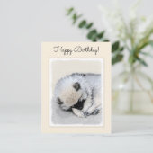 Keeshond Sleeping Puppy Painting Briefkaart (Staand voorkant)