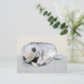 Keeshond Sleeping Puppy Painting Briefkaart (Staand voorkant)