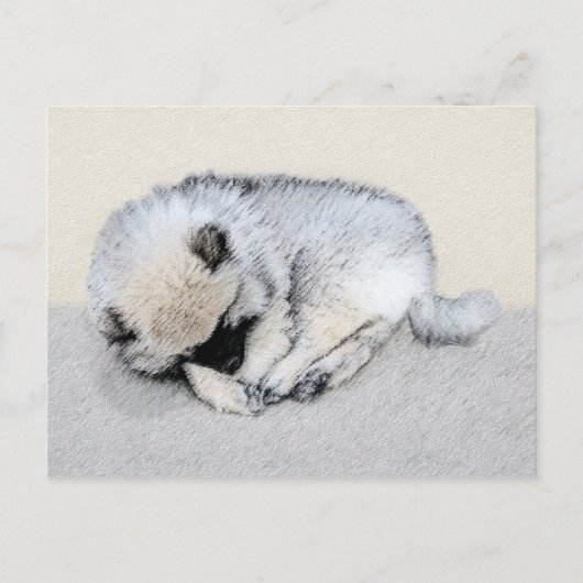 Keeshond Sleeping Puppy Painting Briefkaart (Voorkant)