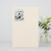 Keeshond Sleeping Puppy Painting Briefpapier (Staand voorkant)