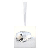 Keeshond Sleeping Puppy Painting Decoratie (Rechts)