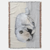 Keeshond Sleeping Puppy Painting Deken (Voorkant Verticaal)