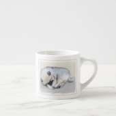 Keeshond Sleeping Puppy Painting Espresso Kop (Rechts)