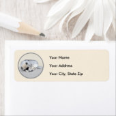 Keeshond Sleeping Puppy Painting Etiket (Insitu)