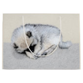 Keeshond Sleeping Puppy Painting Groot Cadeauzakje (Voorkant)
