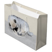 Keeshond Sleeping Puppy Painting Groot Cadeauzakje (Voorkant Gekanteld)