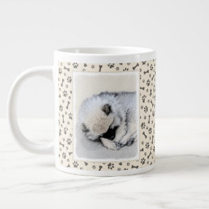 Keeshond Sleeping Puppy Painting Grote Koffiekop