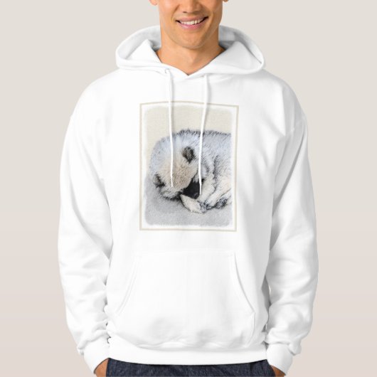 Keeshond Sleeping Puppy Painting Hoodie (Voorkant)