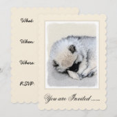 Keeshond Sleeping Puppy Painting Kaart (Voorkant / Achterkant)
