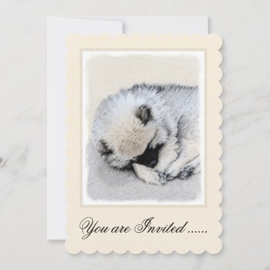 Keeshond Sleeping Puppy Painting Kaart (Voorkant)