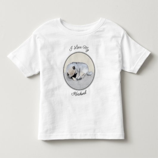 Keeshond Sleeping Puppy Painting Kinder Shirts (Voorkant)