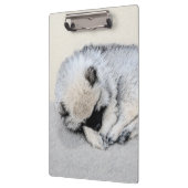 Keeshond Sleeping Puppy Painting Klembord (Links)