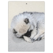 Keeshond Sleeping Puppy Painting Klembord (Achterkant)