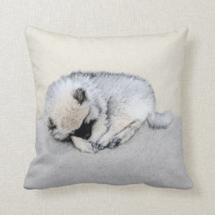 Keeshond Sleeping Puppy Painting Kussen