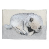 Keeshond Sleeping Puppy Painting Kussensloop (Achterkant)