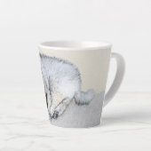 Keeshond Sleeping Puppy Painting Latte Mok (Rechterhoek)