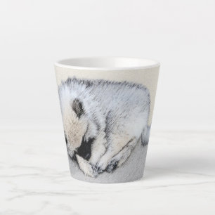Keeshond Sleeping Puppy Painting Latte Mok