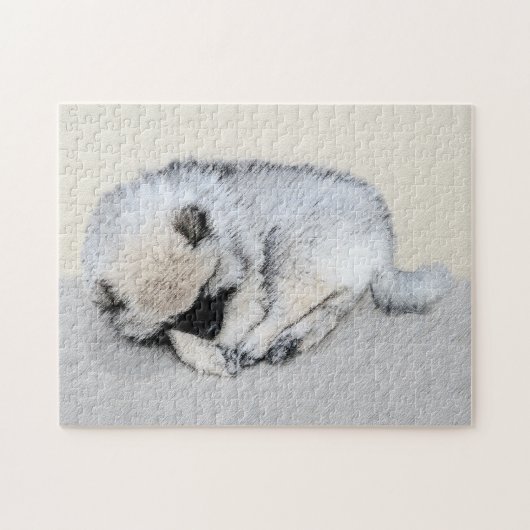Keeshond Sleeping Puppy Painting Legpuzzel (Horizontaal)