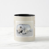 Keeshond Sleeping Puppy Painting Mok (Midden)