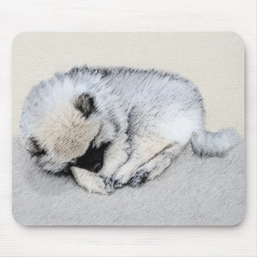 Keeshond Sleeping Puppy Painting Muismat (Voorkant)