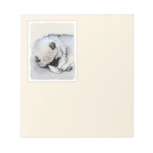 Keeshond Sleeping Puppy Painting Notitieblok (Voorkant)