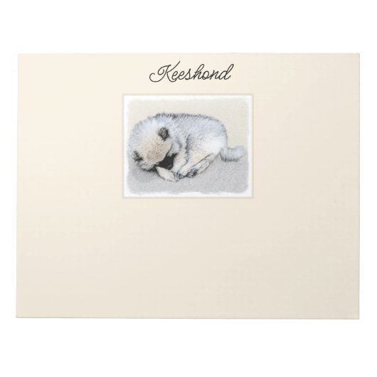 Keeshond Sleeping Puppy Painting Notitieblok (Voorkant)