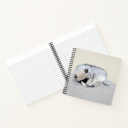 Keeshond Sleeping Puppy Painting Notitieboek (Binnen)