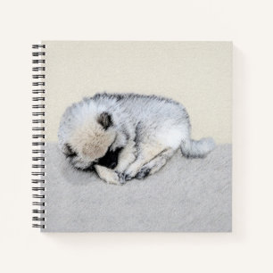 Keeshond Sleeping Puppy Painting Notitieboek