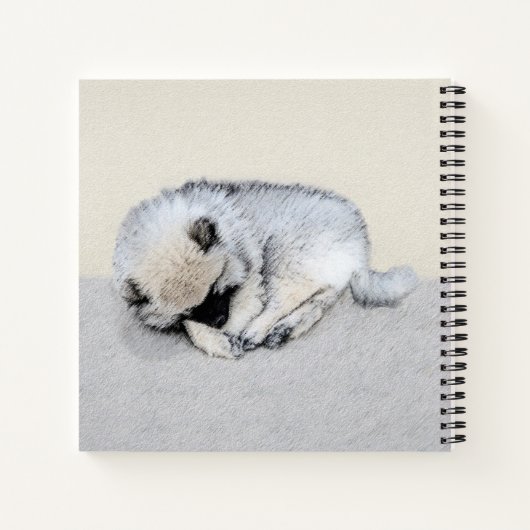 Keeshond Sleeping Puppy Painting Notitieboek (Achterkant)