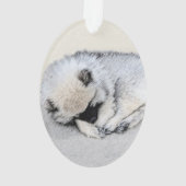 Keeshond Sleeping Puppy Painting Ornament (achterkant)